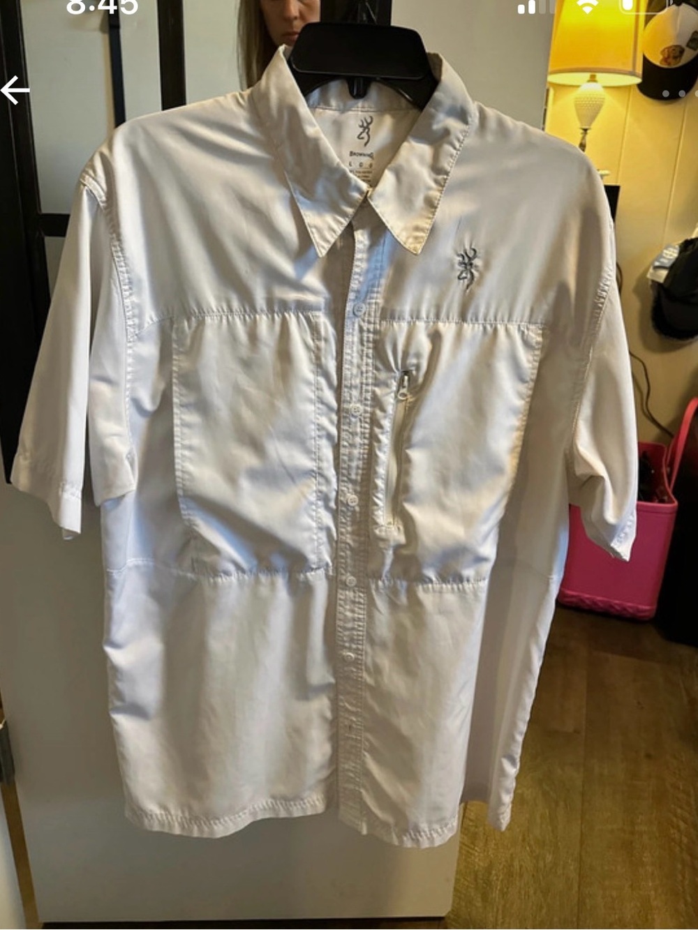 Browning White Short-Sleeve Button Shirt Jacket